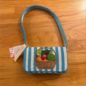 Viral Vegetable Beaded Bag